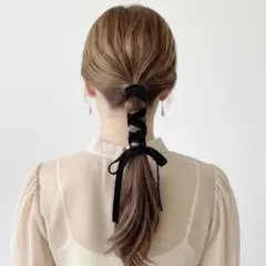 No.103 選べるカラー フック付き　ベロアリボン ヘアリボン