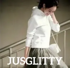 JUSGLITTY ホワイトパーカー