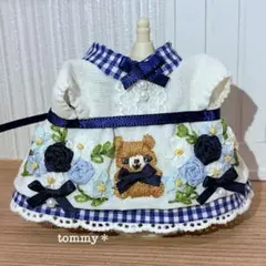 リボン刺繍と刺繍のワンピース＊薔薇のブーケ＊大人サイズ　ドール服