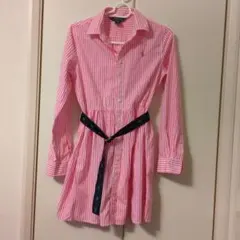 Polo Ralph Lauren ピンクストライプワンピース 150cm
