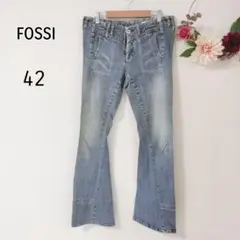 FOSSI ブーツカットデニム 42　ライトブルー　ジーパン　ロング丈