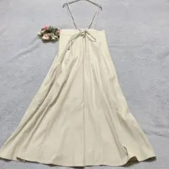 【ミスティーウーマン】キャミソールワンピース ロング バックレースアップ 春夏秋