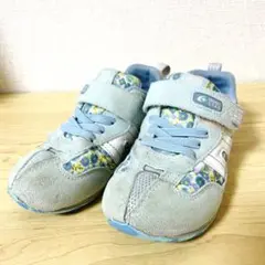 moon STAR 17.0cm 水色　キッズシューズ　女の子　男の子　花柄