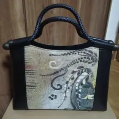 グラニーバッグ オレンジ刺繍 七五三帯リメイク - メルカリ