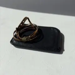 【セット】イルビゾンテ レザーブレスレット ＆ コンパクトウォレット ブラック