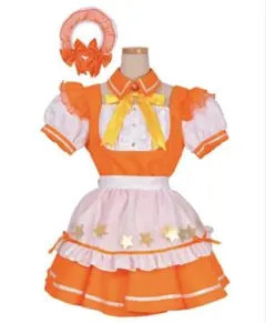 可愛い╰(*´︶`*)╯♡コスプレ　メイド服　オレンジ　ボリュームあり