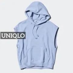 k0727 UNIQLO スウェットノースリーブパーカ ブルー
