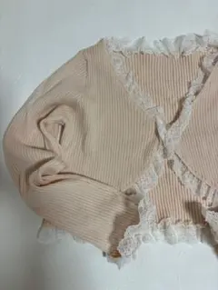 NICE CLAUP レース切り替えニット羽織り