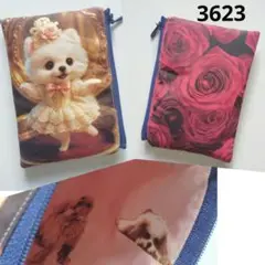 3623　ポメラニアンパネルのポーチ