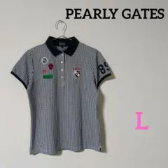 パーリーゲイツ　レディース　ゴルフウェア　半袖　ポロシャツ　紺色　2