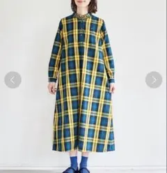 美品 サニークラウズ ponさんのヘリンボーンチェックワンピース　LL XL