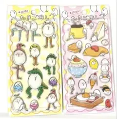 【正規品】たまごあし　ぷっくり　立体3Dシール　動物　食べ物