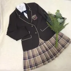 卒服　卒業式　ブラウン　チェック　プリーツスカート　160サイズ