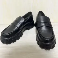 極美品　28cm ボリュームソールローファー AZUL BY MOUSSY 黒