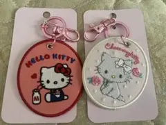 サンリオ　刺繍ワッペンキーホルダー　キティ、チャーミーキティ