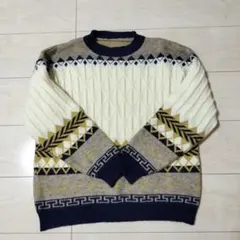 【美品】幾何学模様 ニットセーター 長袖