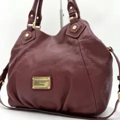 【極美品】マークジェイコブス ショルダーバッグ ロゴプレート 2way ボルドー