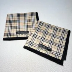 未使用品 Burberry London チェック柄 ハンカチ 2枚セット