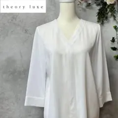 Theory　Luxe 長袖 Vネックブラウス　オフホワイト 2026年最新】Theory luxe カラー/ネック：Vネック レディース 五分袖