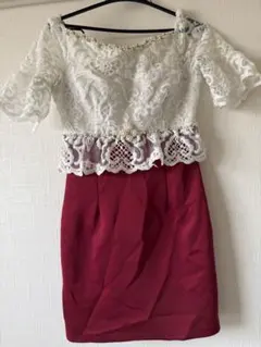 レーストップス赤スカートドレス
