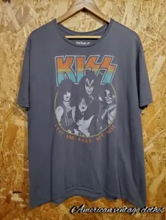 KISS グレー バンドT バンT 音楽系 USA アメリカ 古着 Tシャツ