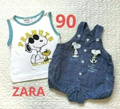 スヌーピー ロンパース とZARAのスヌーピーランニング２枚セット☆90