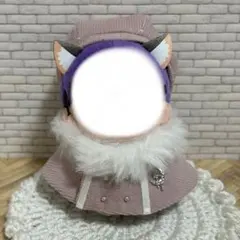 ケープ ベレー帽 ぬい服 8cm ほわぬい ぬいぐるみ ライトピンク