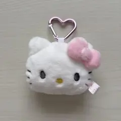 サンリオ　アイラブハローキティ　フェイス型マスコットホルダー　ピンクリボン