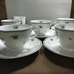 Noritake チンツ果物画 1535 カップ&ソーサー5客セット！