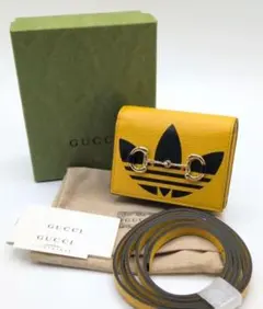 希少・限定モデル★グッチ×アディダス コラボ GG ショルダーバッグ 黄 茶 ADIDAS X GUCCI グッチ アディダス コラボ GGキャンバス ショルダー