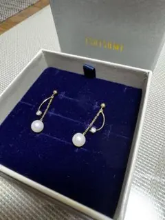 TSUTSUMI K10イエローゴールド淡水パールピアス（6mm）