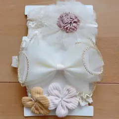 ヘアバンドセット リボンと花のデザイン