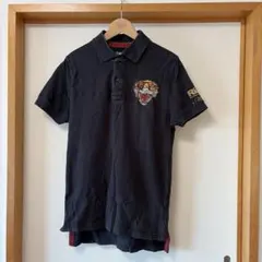 Ed Hardy ブラックポロシャツ 虎刺繍　サイズSのサムネイル
