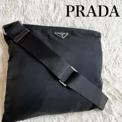 美品 PRADA プラダ 三角ロゴプレート サコッシュ ショルダーバッグ 黒