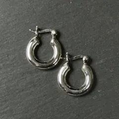 ス*ム様 シルバー925 silver 小ぶりフープピアス/軽研磨仕上げ/両耳