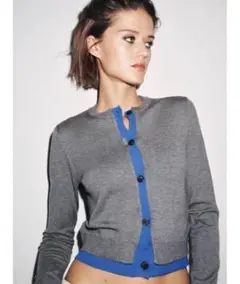 ZARA コンビニットカーディガン　グレー　Sサイズ