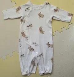 ジェラートピケ ロンパース 50〜70 ピンク 犬 トイプードル