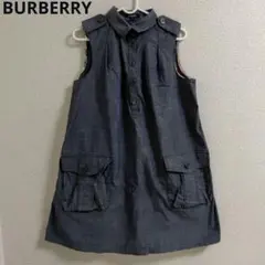 バーバリーノースリーブフリルデニム生地３６サイズS美品 専用✨ Burberry バーバリーノースリーブフリル デニム生地 38サイズM