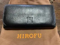 最終価格！ヒロフ　黒　長財布　美品　シボ革のサムネイル