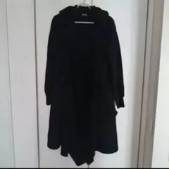 ズッカ 黒 スウェット ロングパーカーコート