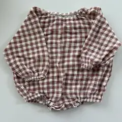 チェック柄ロンパース・カバーオール