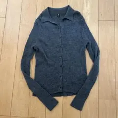 UNIQLOリブ編み長袖ニットカーディガン M