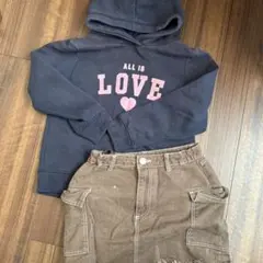 H&M ネイビー フード付きパーカー 130