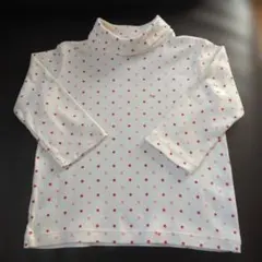 miki HOUSE ドット柄タートルネックTシャツ　おまけ付