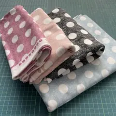 ニット生地はぎれセットE スローボートのドット柄・ストライプニット生地セット