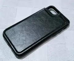 iPhone7/8/SE 用 ケース シンプル カード入れ 背面手帳型 ブラック