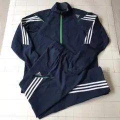 ト2502-19-4015 アディダス ウインドブレーカー上下　紺　サイズO