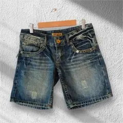 INFINITY インフィニティ　デニムショートパンツ　ダメージ加工　レディース