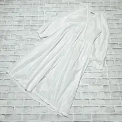 【F.morechand】ロングシャツワンピース ホワイト やや透け感