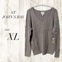 美品✨️ ST JOHN'S BAY Vネック セーター XL ブラウン メンズのサムネイル
